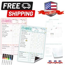 Magnetic Dry Erase Chore Chart - 8.5"x12" Behavior Responsibility Chore Board...