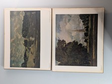 Vintage John Constable Prints Pair National Gallery Art Salisbury Cathedral...