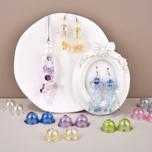 10pcs Transparent Petal Charms Beads DIY Keychain Pendant Making Accessories - Picture 7 of 16