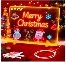 Drawing Magic Board Kids Fun LED Erasable Messaging Night Light Children Draw