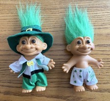 Lot of 2 Russ St Patrick’s Day Leprechaun Troll Dolls 