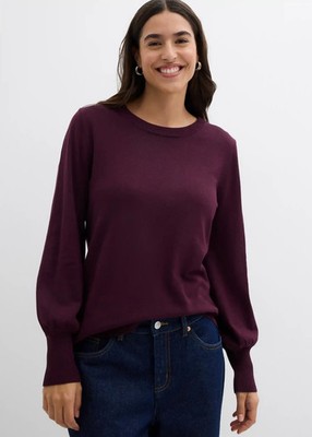 FREEMANS Dark Brown Balloon Sleeve Jumper   Plus Size  UK 18     (FS106-24)