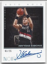 ARVYDAS SABONIS #/25 2019-20 PANINI NOIR COLOR ON CARD AUTO AUTOGRAPH #NC-ASB