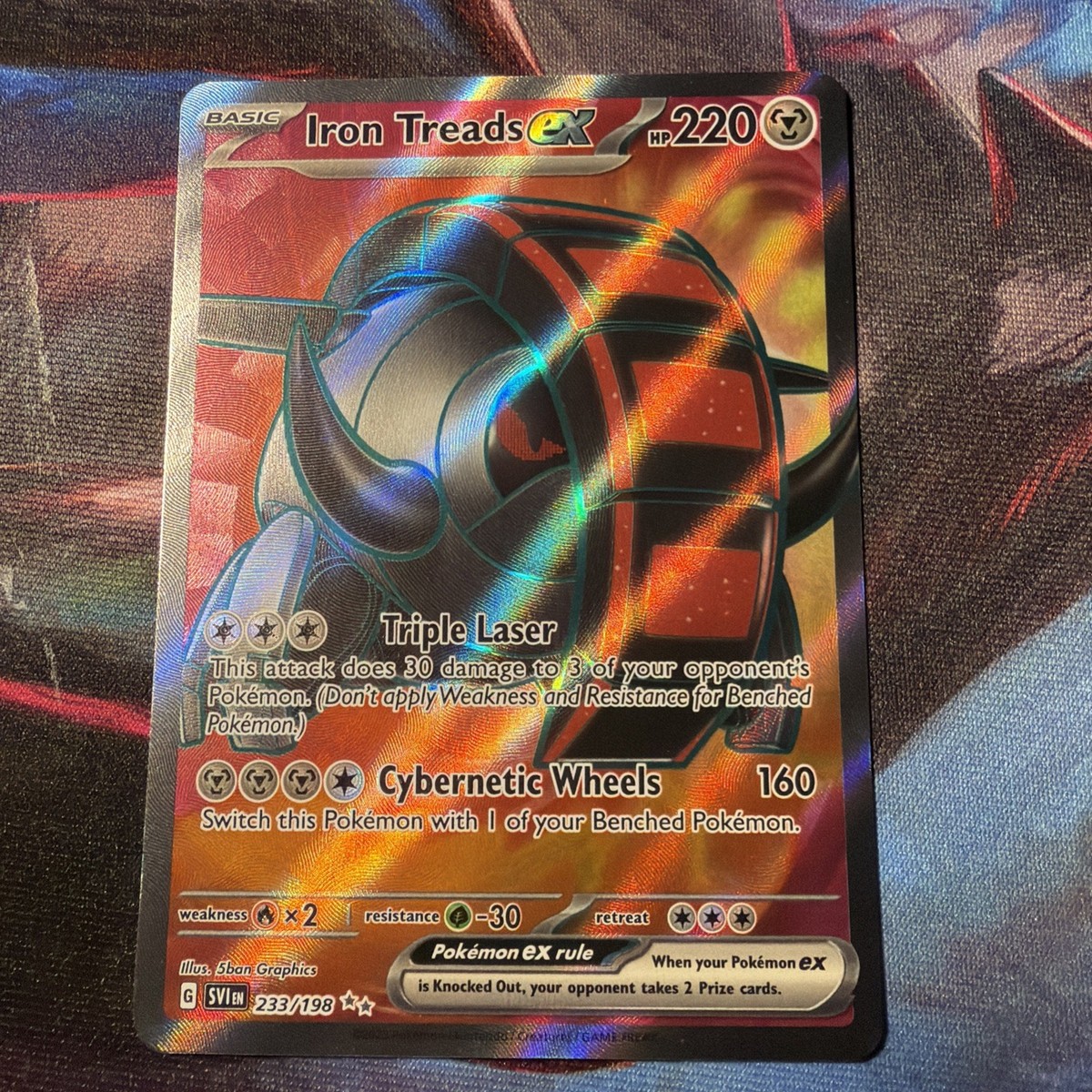 Pokémon TCG Iron Treads EX Scarlet & Violet Holo Ultra Rare Card 233/198