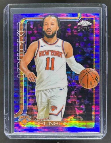 2025-26 Topps Chrome Jalen Brunson Pulsar Purple Refractor #54/75 Knicks