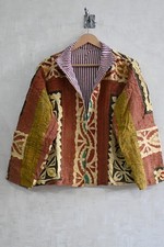 Handmade Indian Kantha Jacket, Bohemian Quilted Patchwork Women Coat