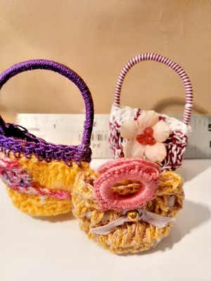 3 Crochet Purses (Handmade) for Barbie and 11'' to 18'' Compatible Dolls OOK New