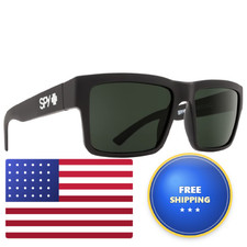 Spy Optic Montana Square Sunglasses Soft Matte Black/Happy Gray/Green 1.5 Mm