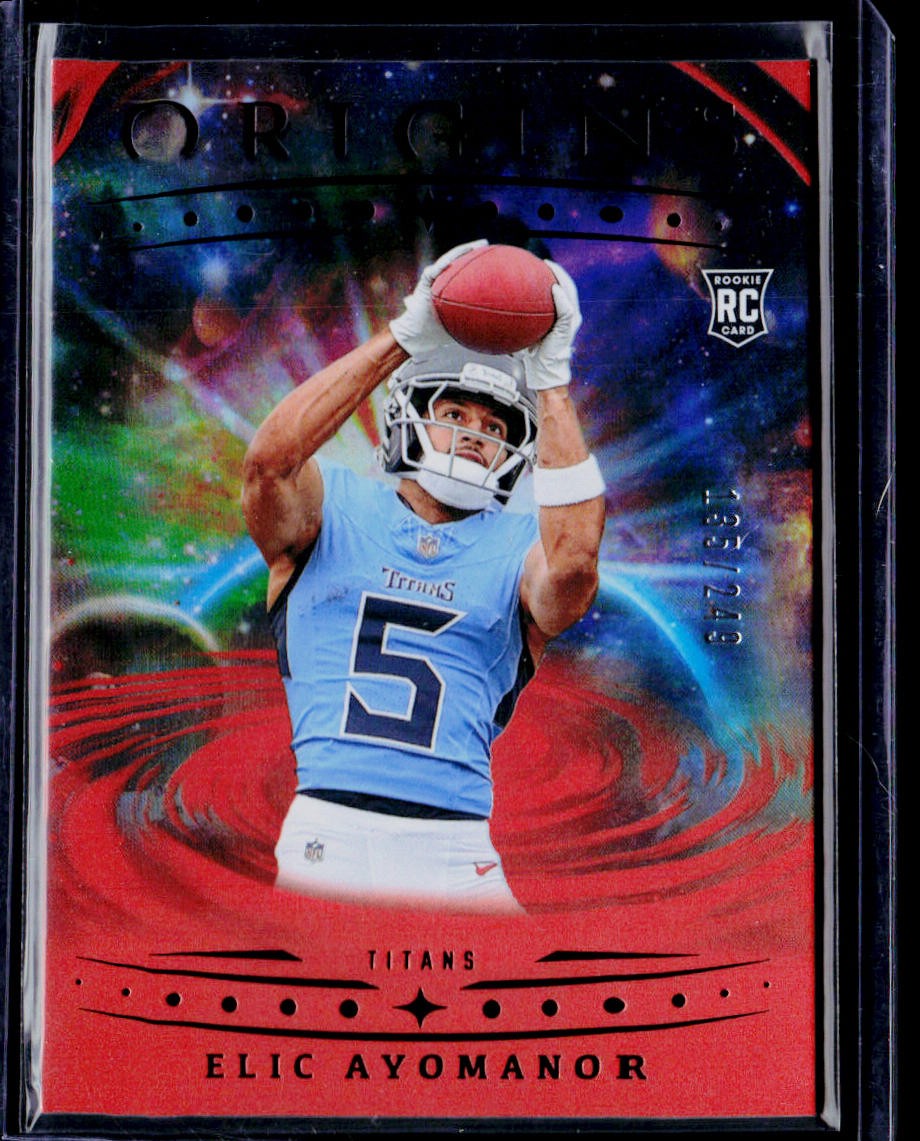 Elic Ayomanor 2025 Panini Origins Holo Orange #108 /249 Titans