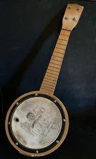 1920’s Antique African American Folk Art Black Americana Drawing  MS - Banjo