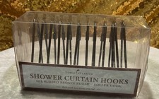Home Classics Oil Rubbed Bronze shower curtain hooks. NEW,12 heavy duty hooks