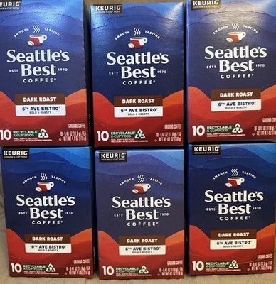 Seattle's Best 60ct Coffee 6th Avenue Bistro Dark Roast K-Cup Pods BB02/2027