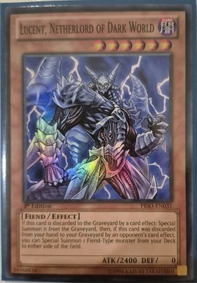 YuGiOh Lucent, Netherlord of Dark World Super Rare 1st Edition PRIO-EN031