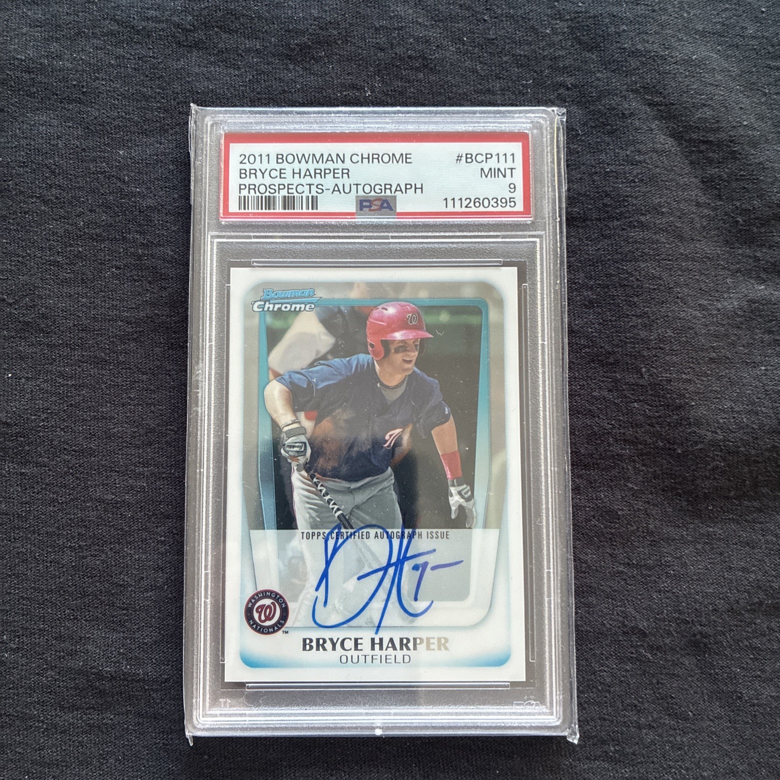 2011 Bowman Chrome Bryce Harper Prospect Auto PSA 9 BCP 111