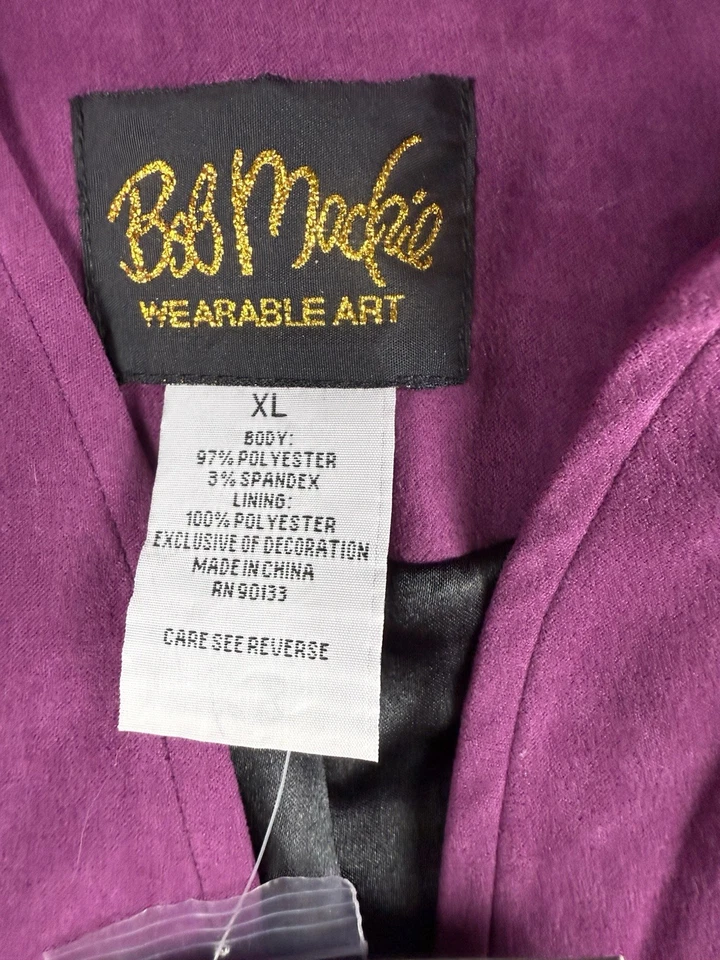 Nuevo con etiquetas Blazer Bob Mackie Usable Art X Para Mujer Ligero Lentejuelas Manga Acampanada Foto 3 de 4