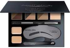 Aesthetica Brow Contour Kit 16-Piece Eyebrow Makeup Palette Set Multi-Colored 