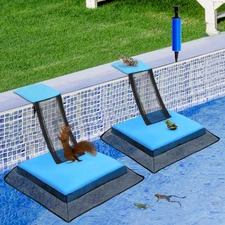 PEEH Pool Critter Escape Ramp 2-Pack | Frog Saver Animal Rescue Pool Net Blue