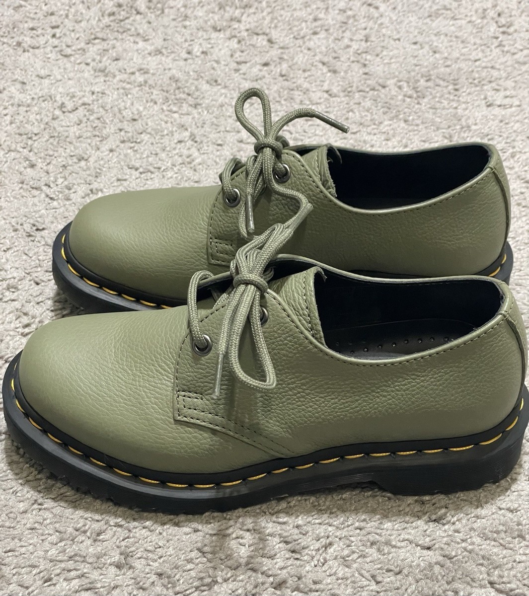 Dr. Martens Khaki Green Leather Oxford Shoes Women's Size 6 NEW LA004 31696  | eBay