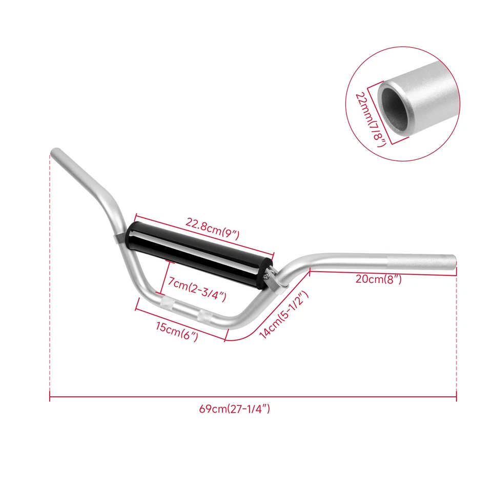Barra de arrastre de manillar de 7/8" con almohadilla protectora para Honda XR250R XR600R XR70R 80R 100R Foto 2 de 4