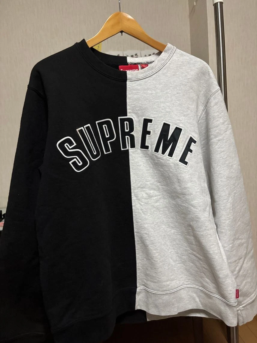 Sweat à col rond Supreme Split noir