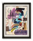 Unframed Abstract Graffiti Art on Paper 15x11 Signed Contemporary — photo 1