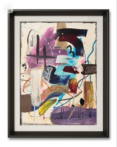 Unframed Abstract Graffiti Art on Paper 15x11 Signed Contemporary