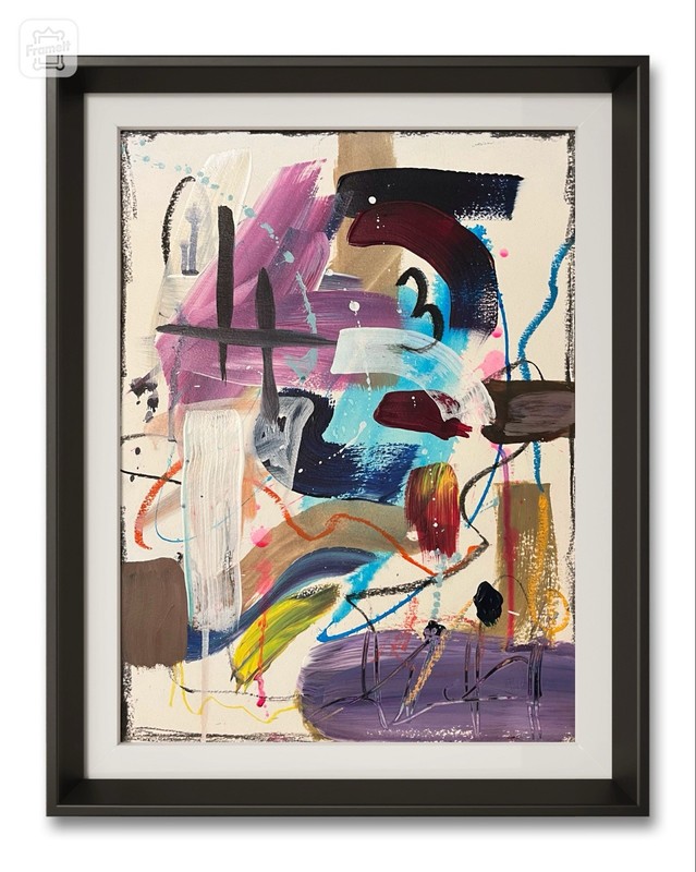 Unframed Abstract Graffiti Art on Paper 15x11 Signed Contemporary