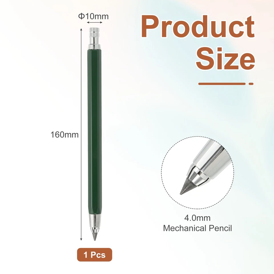 1pcs Mechanical Pencil 4.0mm, Lead Pencils Holder Plastic with Sharpener, Green - Image 2 of 4