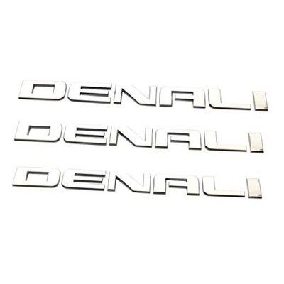 Denali 3-PC Nameplate Emblem HD Badge for GMC Yukon & Sierra 2007-2020 Models