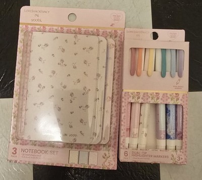 LOVESHACKFANCY x TARGET 6 HIGHLIGHTER MARKERS and 3 NOTEBOOK SET FREE SHIP!