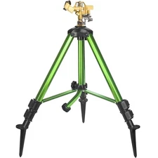  Impact Sprinkler on Tripod Base with Stakes, 360 Degree Large Area Coverage 1