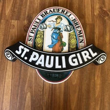 VTG St. Pauli Girl Beer Sign 15.5”x12”H German Bremen Mancave