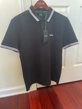 Brand New HUGO BOSS Black Men's Baumwolle Cotton Polo Shirt Size L