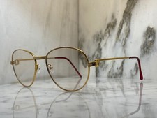 Occhiale vintage cartier s ruby originale placcato oro da donna lente da trucco