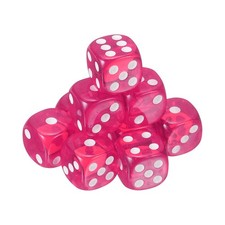 10Pcs 6 Sided Acrylic Dice 16mm/0.63" Rounded Corner Translucent Dice Rose Red