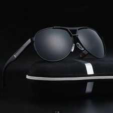 Retro HD Polarized Sunglasses Men Pilot Glasses Sports Outdoor Driving Eyewear