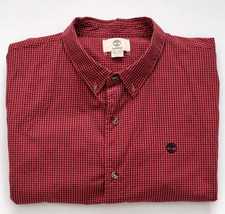 TIMBERLAND   XL   slim fit   fine check  SHIRT  red    EXCELLENT pure cotton