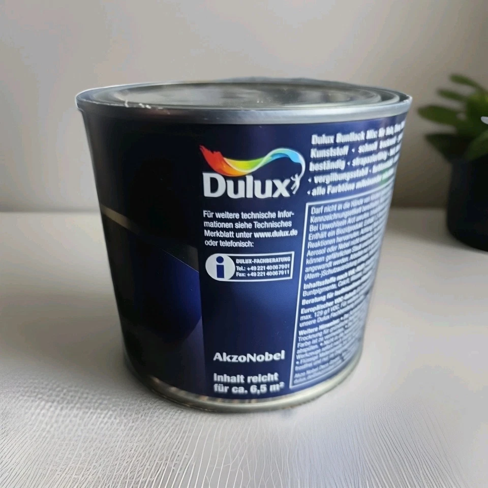 Buntlack weiß Dulux MiX SEIDENMATT 500ml NEU Basis 1 für ca.6,5 m² Wasserbasiert - Bild 2 von 4