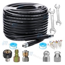 Sewer Jetter Kit for Pressure Washer 100FT 1/4" M-NPT Drain Cleaner Hose 5800PSI