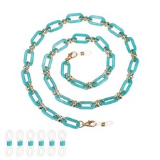 Stylish Resin Eyeglasses Chain for Woman, Resin Mask Lanyard, Blue-Green