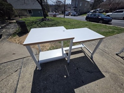 Industrial/commercial retail display table multi level 6' long. Caster wheels