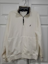 Vintage Nautica Y2K Embroidered Logo 1/4 Zip Sweatshirt Mens Size Med Fleece