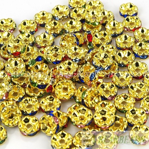 200Pcs Czech Crystal Rhinestone Wavy Rondelle Spacer Beads 4mm 5mm 6mm 8mm 10mm - Picture 39 of 41