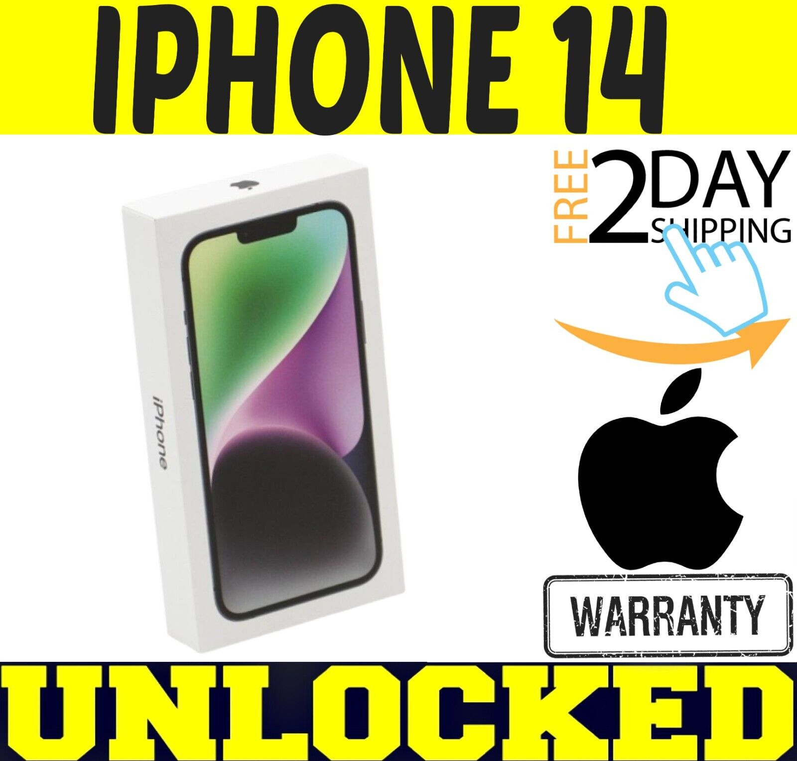 APPLE IPHONE 14 - 128GB (FACTORY UNLOCKED) MIDNIGHT ✅APPLE WARRANTY✅ ✤SEALED✤