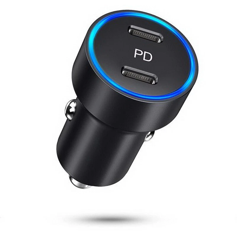 Cable Adaptador Cargador Coche Doble Tipo C Rápido 40W PD para iPhone 14 13 12 11 PB10 Foto 2 de 4