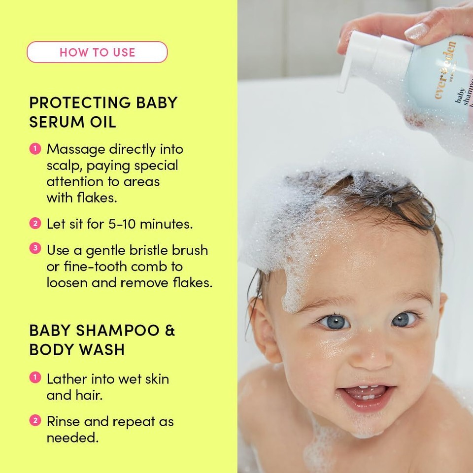 Evereden Baby Cradle Cap Care Bundle Clean & Vegan Shampoo, Body Wash