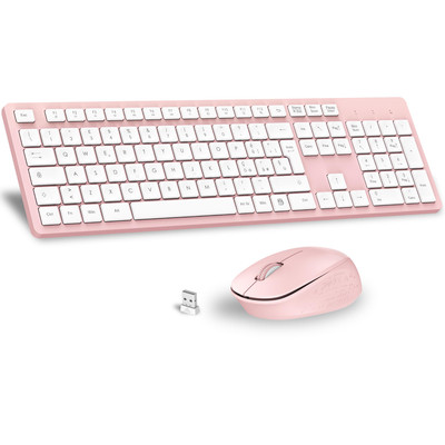 LeadsaiL Tastiera e Mouse Wireless, Kit Mouse e Tastiera Senza Fili per Computer