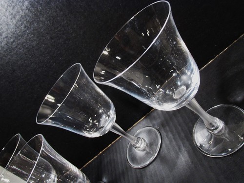 Art Deco Lalique Crystal France Barsac 4 - 5 calici vino rosso bordeaux 7/8" - Foto 4 di 7