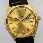 *Working! Need Repair* OMEGA Seamaster Cal.1310 Quartz Push Crown Gold Dial Men