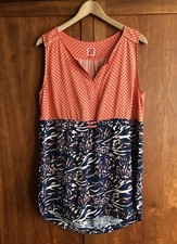 BNWOT Miss Captain Beach/Sun Dress Size 42 (14 UK) Coral/Navy Loose Drawstring